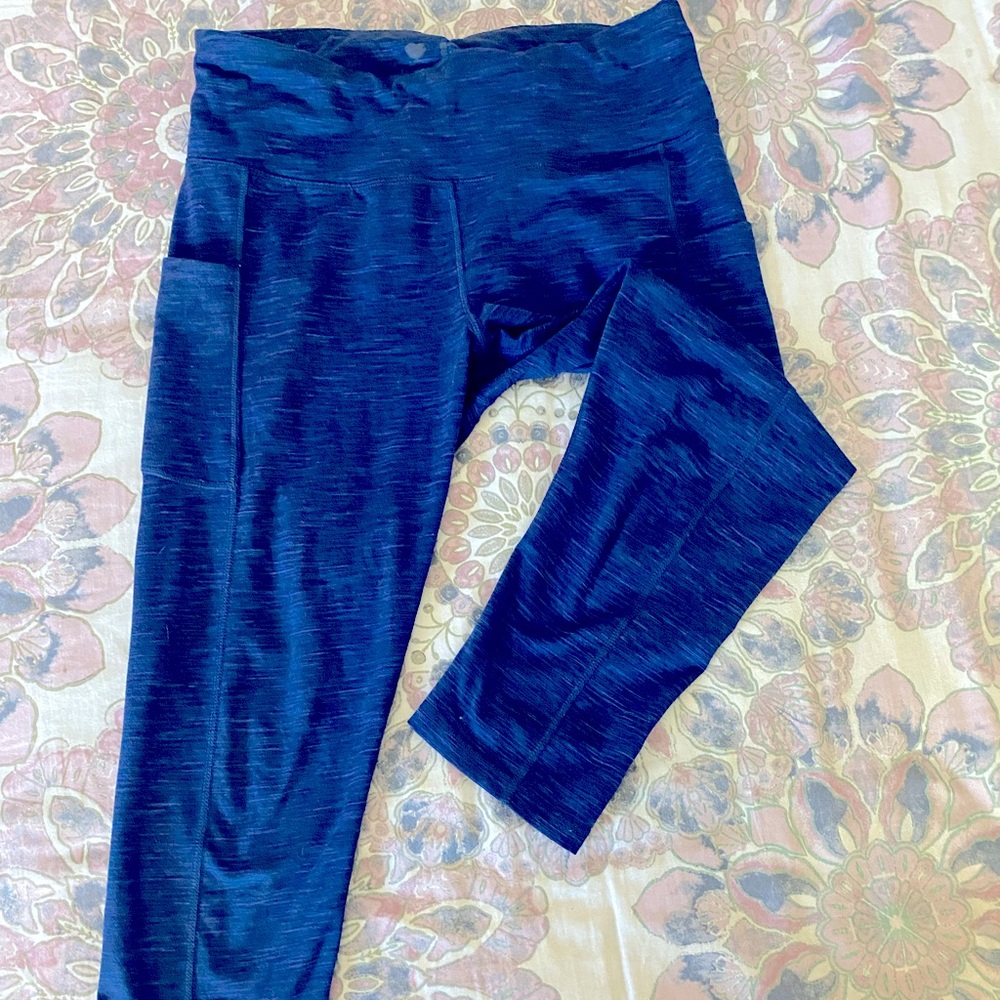 Space Dye Navy IUGA Capri Yoga High Waist xl